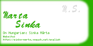 marta sinka business card
